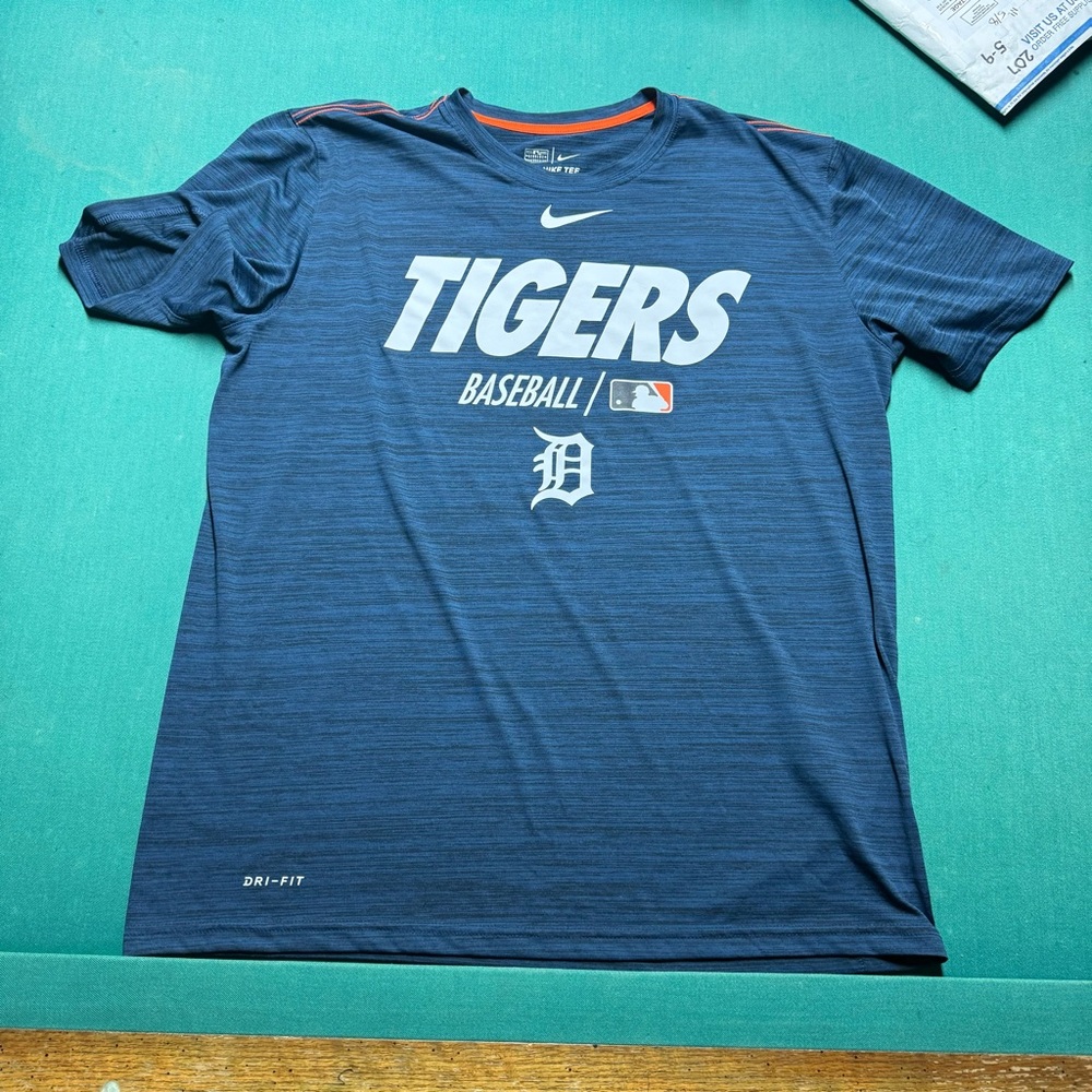 Nike Blue and Orange Dri-FIT Tee